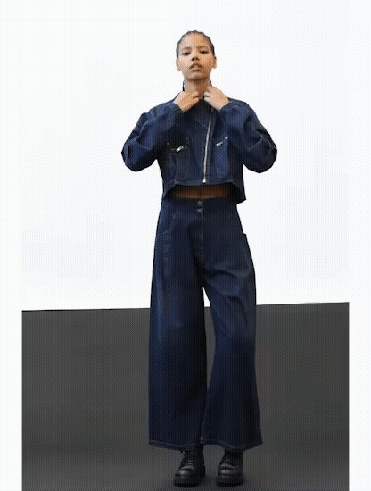 Lurdes Bergada AW25 - Wide Denim Trousers M25 130 + Denim Jacket M25 120