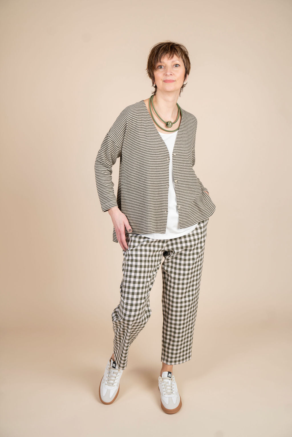 Mama-b-Preciso-Q-Women-s-Check-Trousers