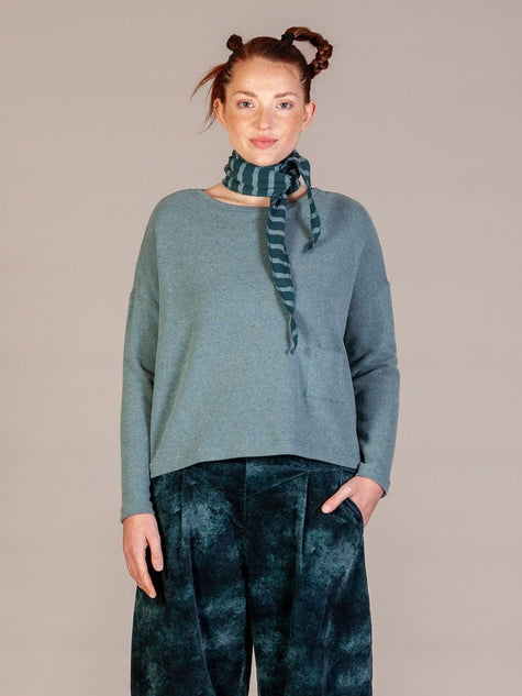 Mama-B AW26 - Women's ROSE Fleece Neck Scarf -Atlantic Stripe at Kings Road Fashions Leighton Buzzard, UK