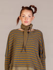 Mama B AW26 - Women's TIPPY Narrow Fleece Neck Scarf Grigio Stripe at Kings Road Fashions, Leighton Buzzard, UK