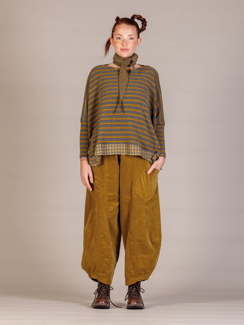 Mama B AW26 - Women's BAMBOO Oversized Stripe Fleece Top With Trim at Kings Road Fashions, Leighton Buzzard, UK