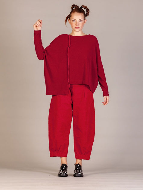 Mama B AW26 - Women's CHARLOTTE Oversized Fleece Top with Trim in Scuro - Kings Road Fashions, Leighton Buzzard, UK
