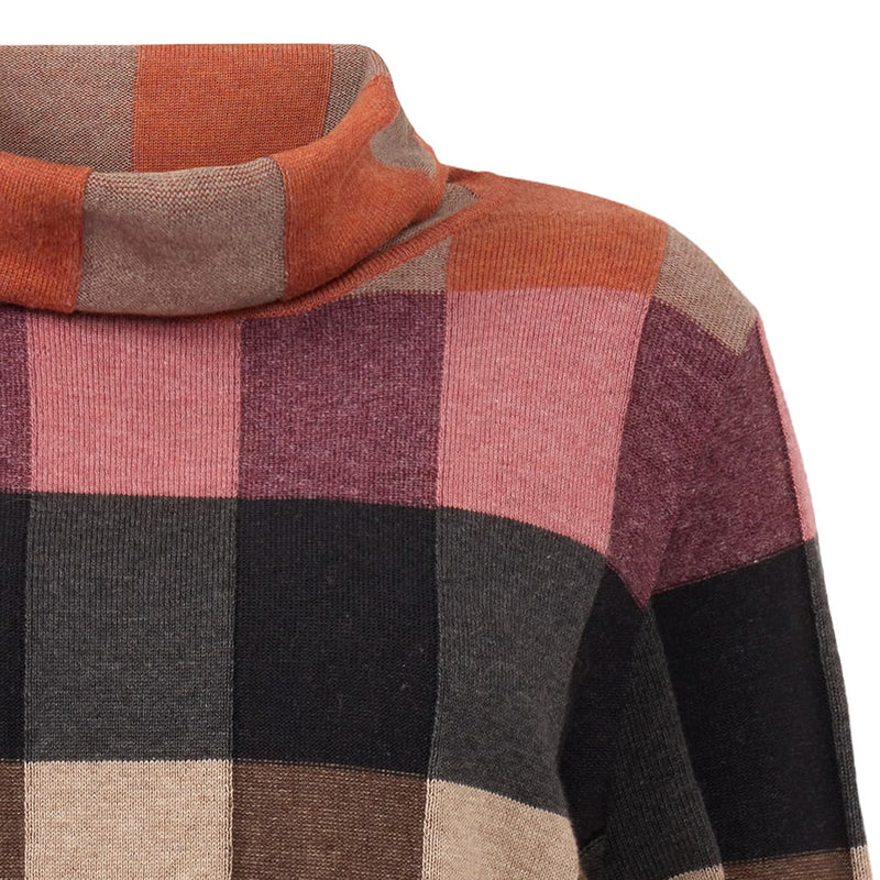 Mansted - Lindi Block Colour Roll Neck Knit
