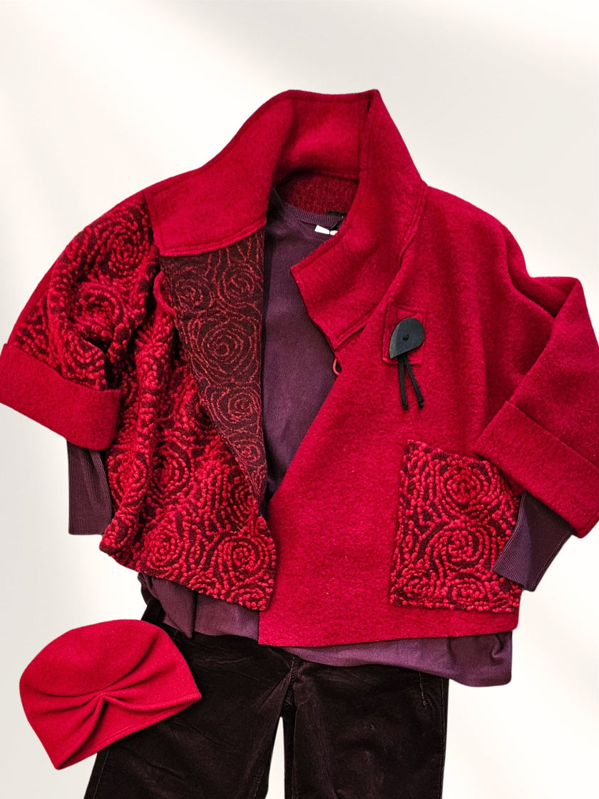 Mara Gibbucci Boiled Wool Red Coat