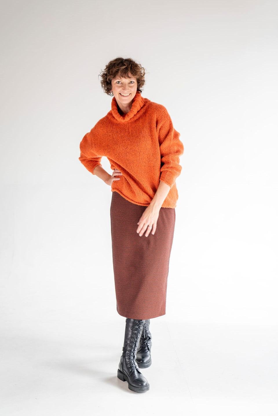 Maria Bellentani Check Straight Skirt