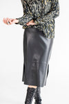 Maria Bellentani Leather Look Skirt - Black