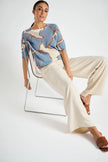 Marie Méro - Women's Printed Crochet Knit Top - PU83