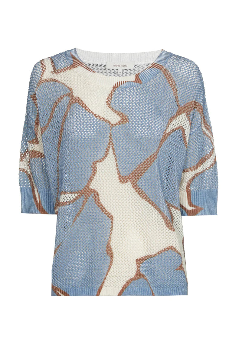 Marie Méro - Women's Printed Crochet Knit Top - PU83