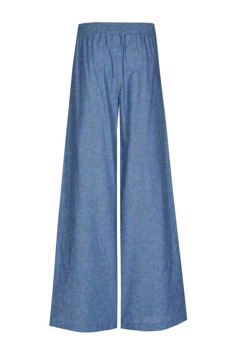 Marie Méro - Women's Wide Leg Trousers Denim Effect - TR53L/189