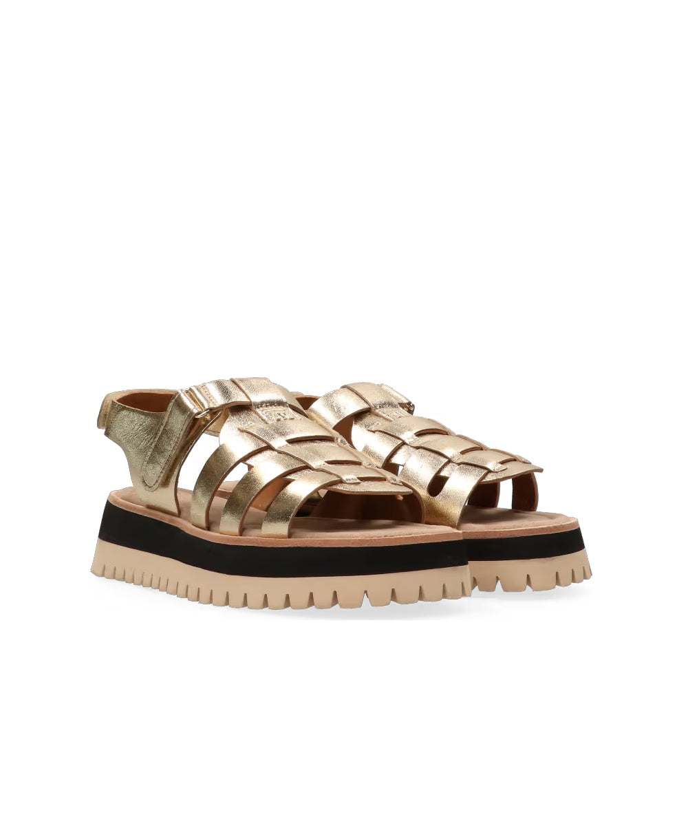 Maruti-Women-logan-Leather-Gold-Sandals