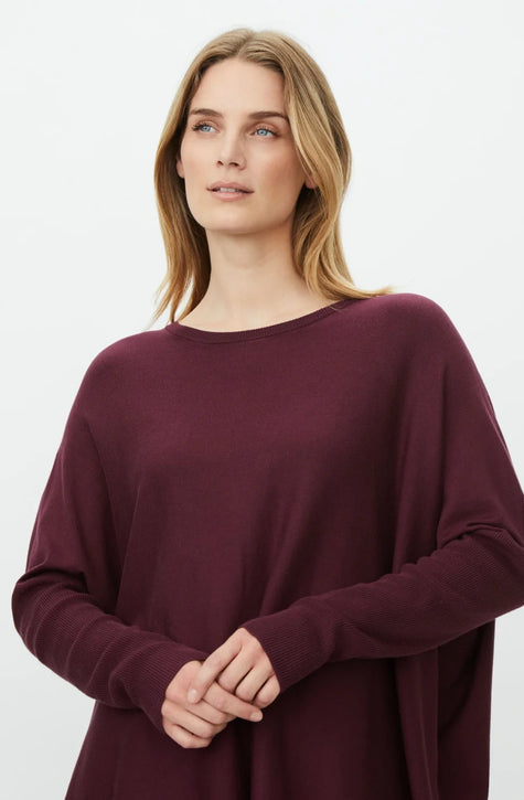 Masai AW26 Women's Fanasi 1001128 Long Fine Knit Sweater in Fig at Kings Road Fashions, Leighton Buzzard, UK