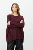 Masai AW26 Women's Fanasi 1001128 Long Fine Knit Sweater in Fig at Kings Road Fashions, Leighton Buzzard, UK