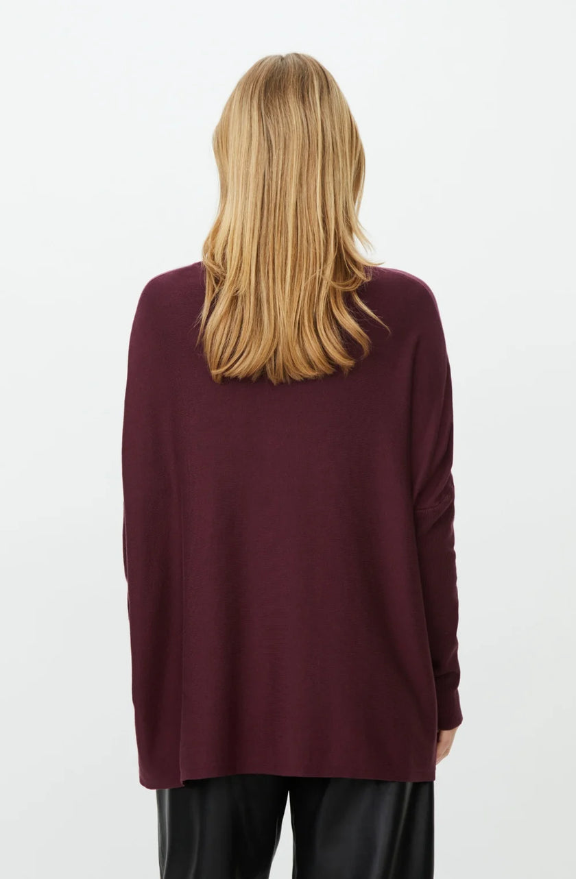 Masai AW26 Women's Fanasi 1001128 Long Fine Knit Sweater in Fig at Kings Road Fashions, Leighton Buzzard, UK