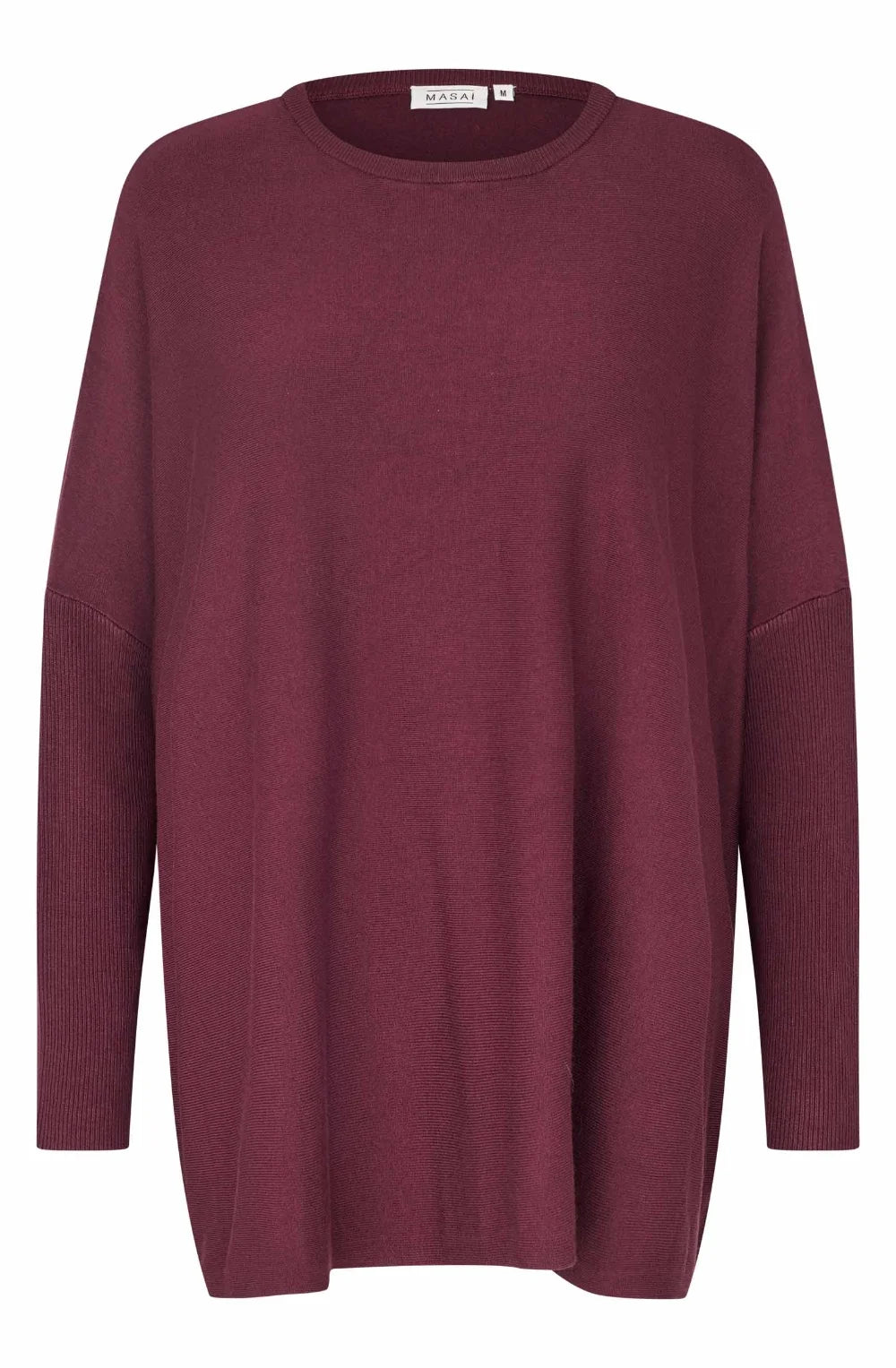 Masai AW26 Women's Fanasi 1001128 Long Fine Knit Sweater in Fig at Kings Road Fashions, Leighton Buzzard, UK