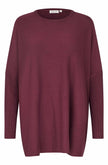 Masai AW26 Women's Fanasi 1001128 Long Fine Knit Sweater in Fig at Kings Road Fashions, Leighton Buzzard, UK