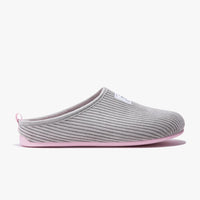 Mercredy Slippers - Cord - Grey with Pink Sole