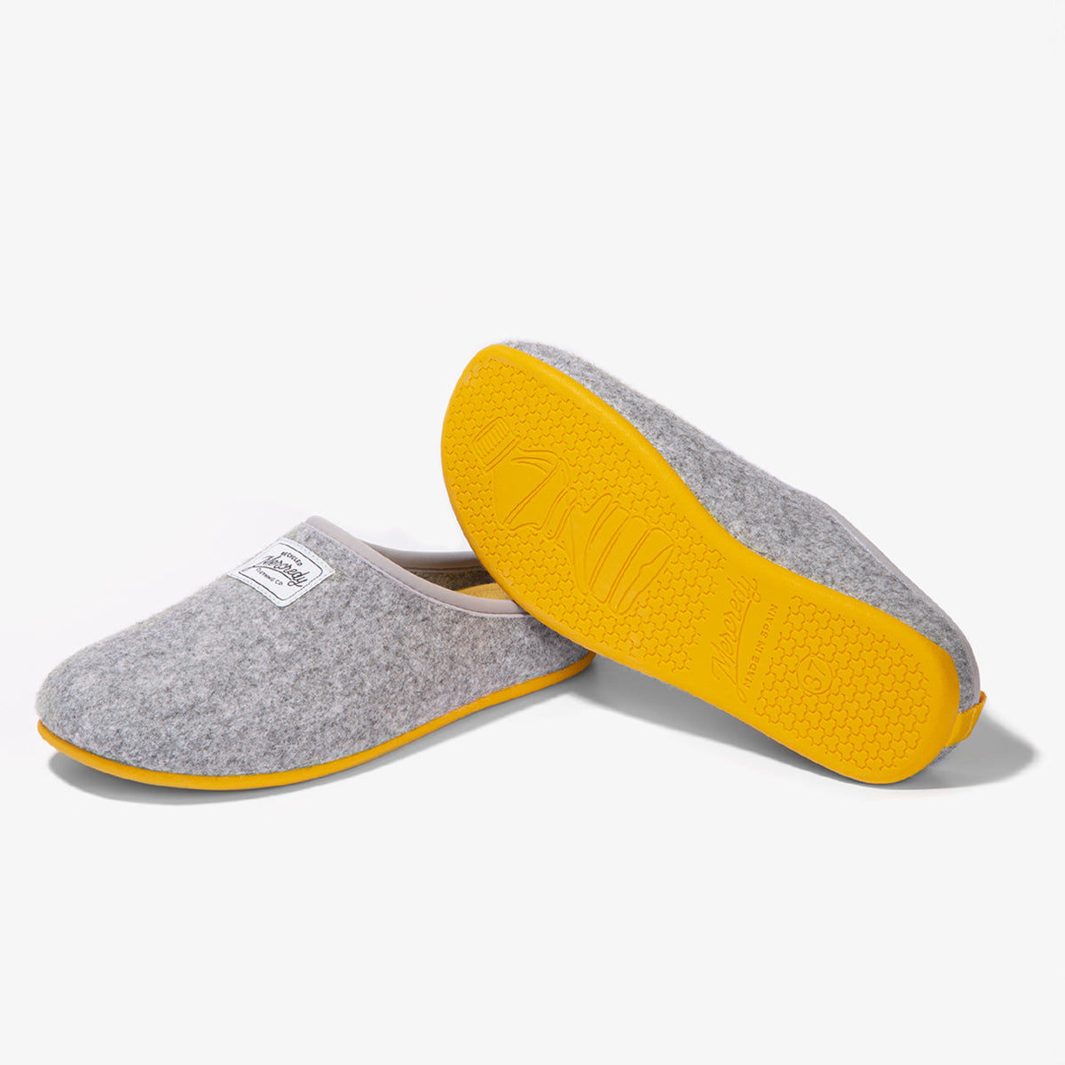 Mercredy Slippers - Ladies - Grey with Yellow Sole