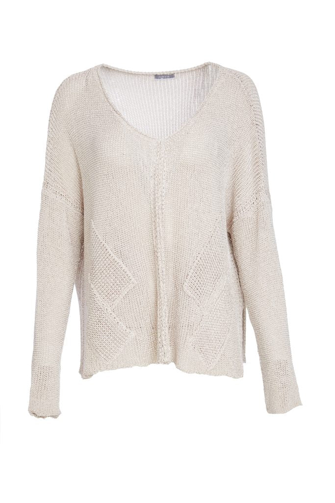 naya-womens-loose-weave-v-neck-knit-with-layered-on-sections-naw25327-in-almond