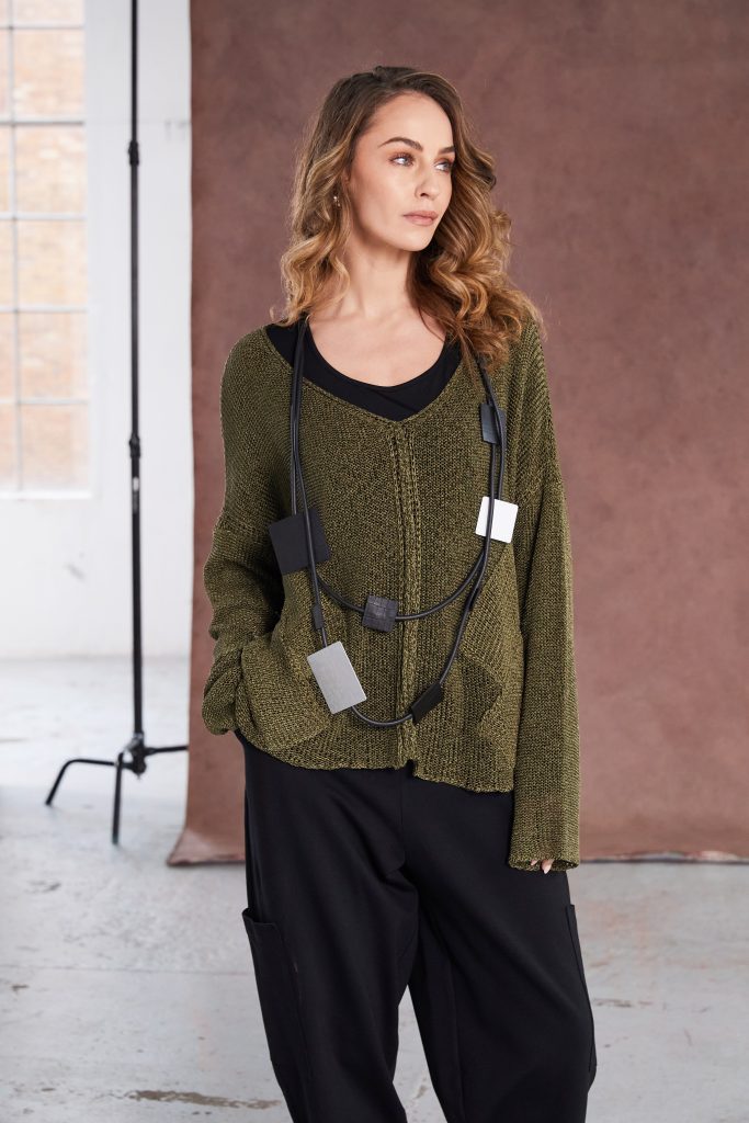 naya-womens-loose-weave-v-neck-knit-with-layered-on-sections-naw25327-in-almond