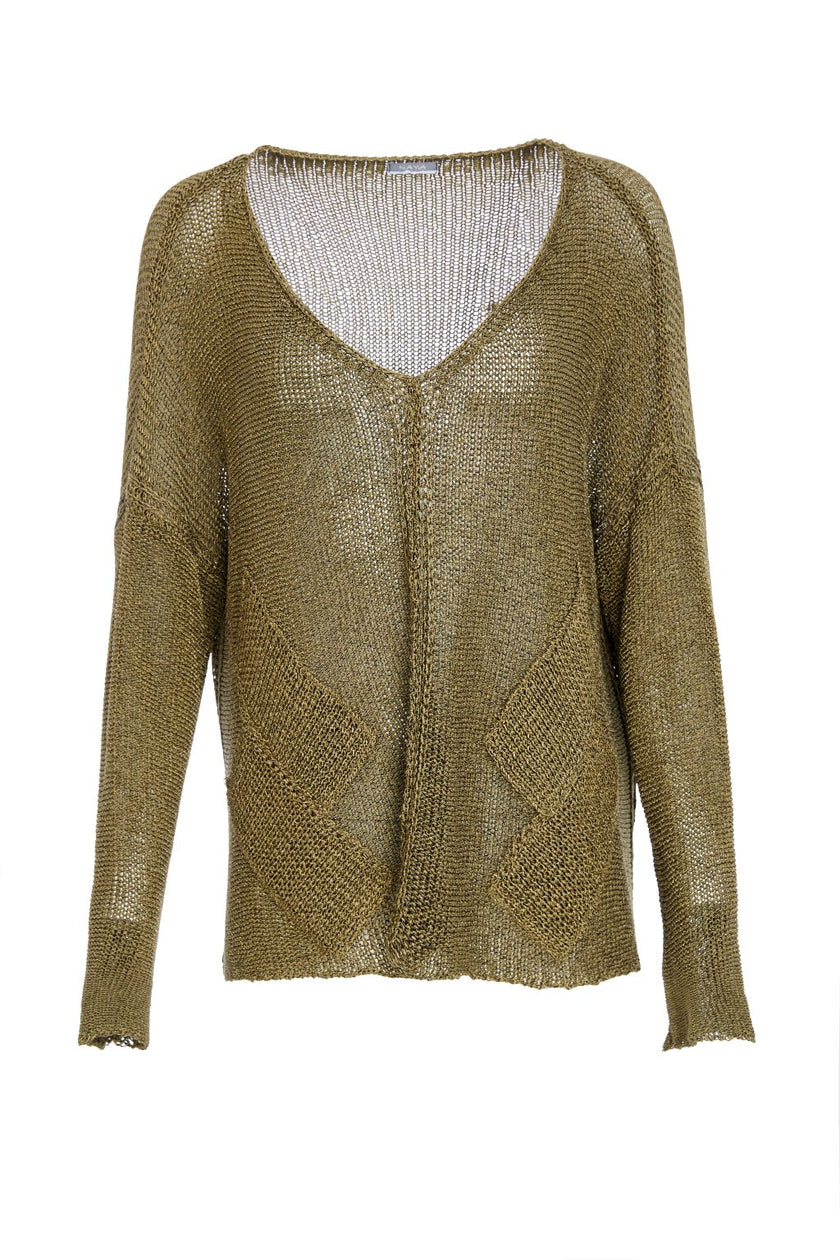 naya-womens-loose-weave-v-neck-knit-with-layered-on-sections-naw25327-in-moss