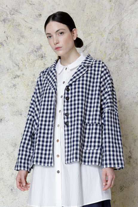 Neirami - Volume Blazer - Navy Check