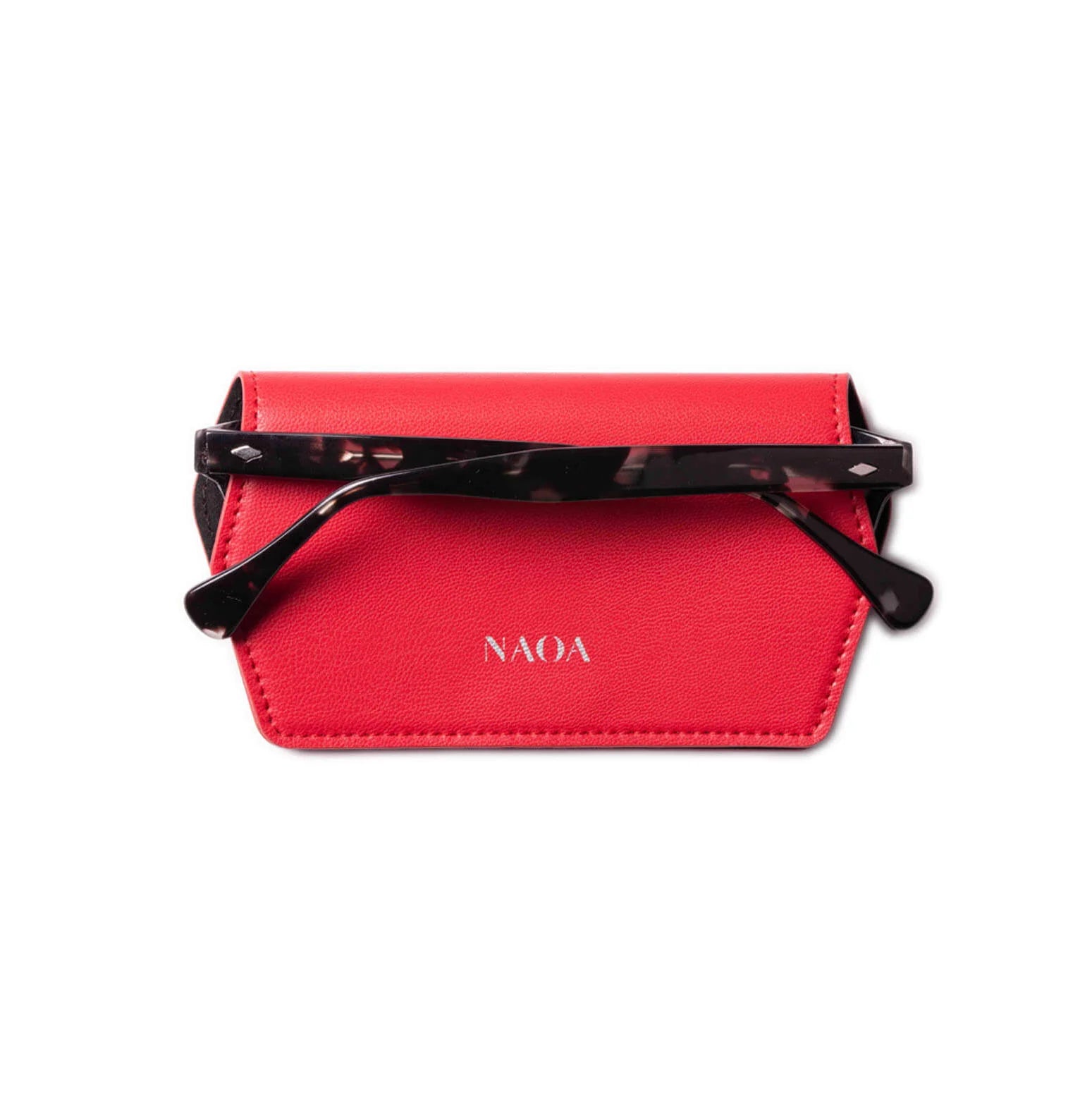 NAOA Apple Leather Slim Glasses Case - Red