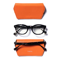 NAOA Apple Leather Slim Glasses Case - Tangerine
