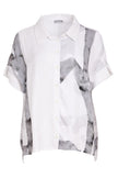 Naya Marbled Ribbon Collared Shirt in Granite NAS26315