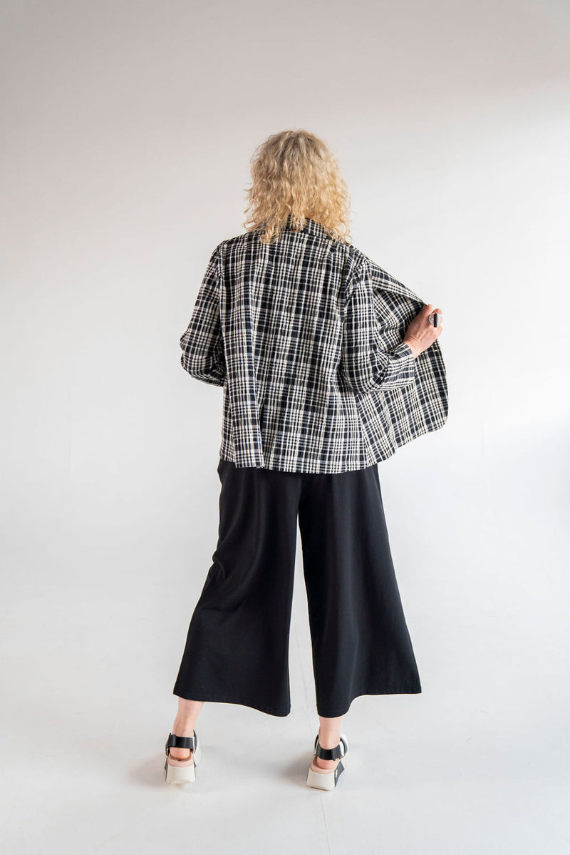 Neirami - Black Checked A-Line Jacket