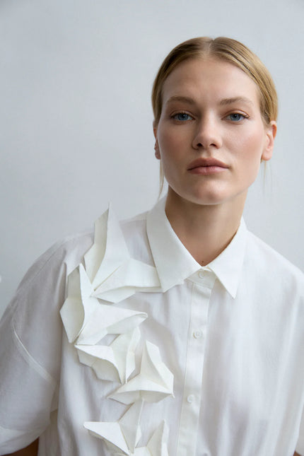 PSophía - Women's -Embellished -100%- Cotton -Shirt- White - Kings-Road-Fashions-220SHR2676