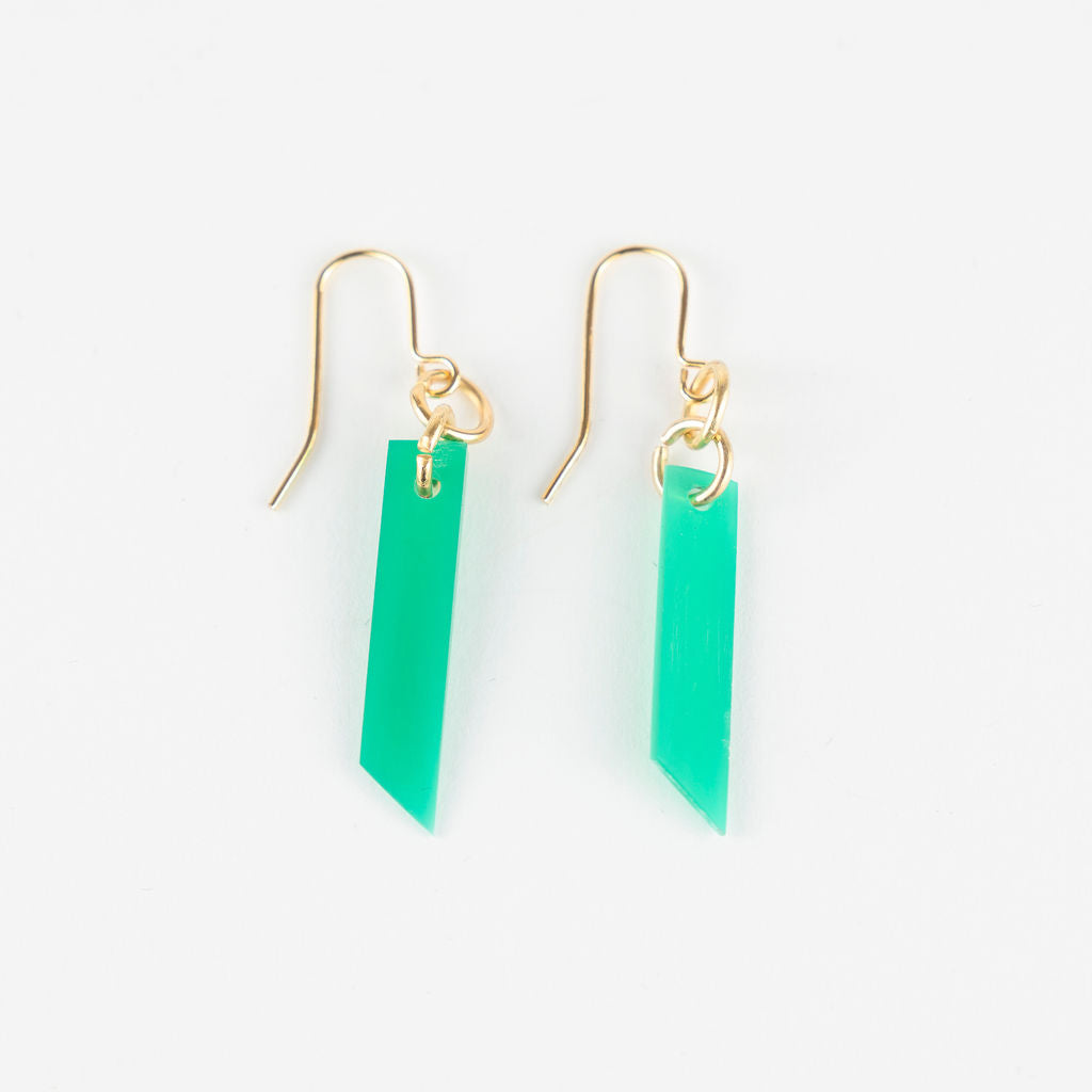 Pivot Acetate Diagonal Earring - Green