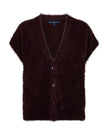 Red Button - Women's Sleeveless Cardigan Fuzzy SRB5116 Burgundy