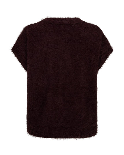 Red Button - Women's Sleeveless Cardigan Fuzzy SRB5116 Burgundy