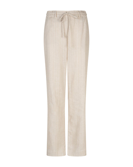 Red Button - Women's Claudette Linen Viscose Pinstripe Trouser Pebble - SRB4915
