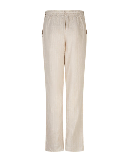 Red Button - Women's Claudette Linen Viscose Pinstripe Trouser Pebble - SRB4915