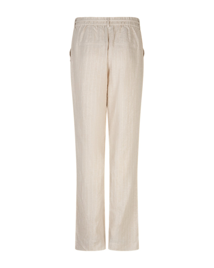 Red Button - Women's Claudette Linen Viscose Pinstripe Trouser Pebble - SRB4915