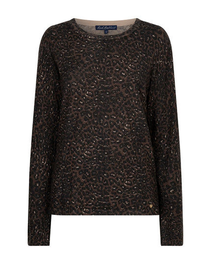 Red Button - Sweet Animal Print Light Jumper SRB5084 in Coffee at Kings Road Fashions, Leighton Buzzard, UK
