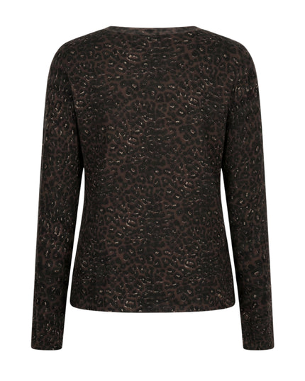 Red Button - Sweet Animal Print Light Jumper SRB5084 in Coffee at Kings Road Fashions, Leighton Buzzard, UK