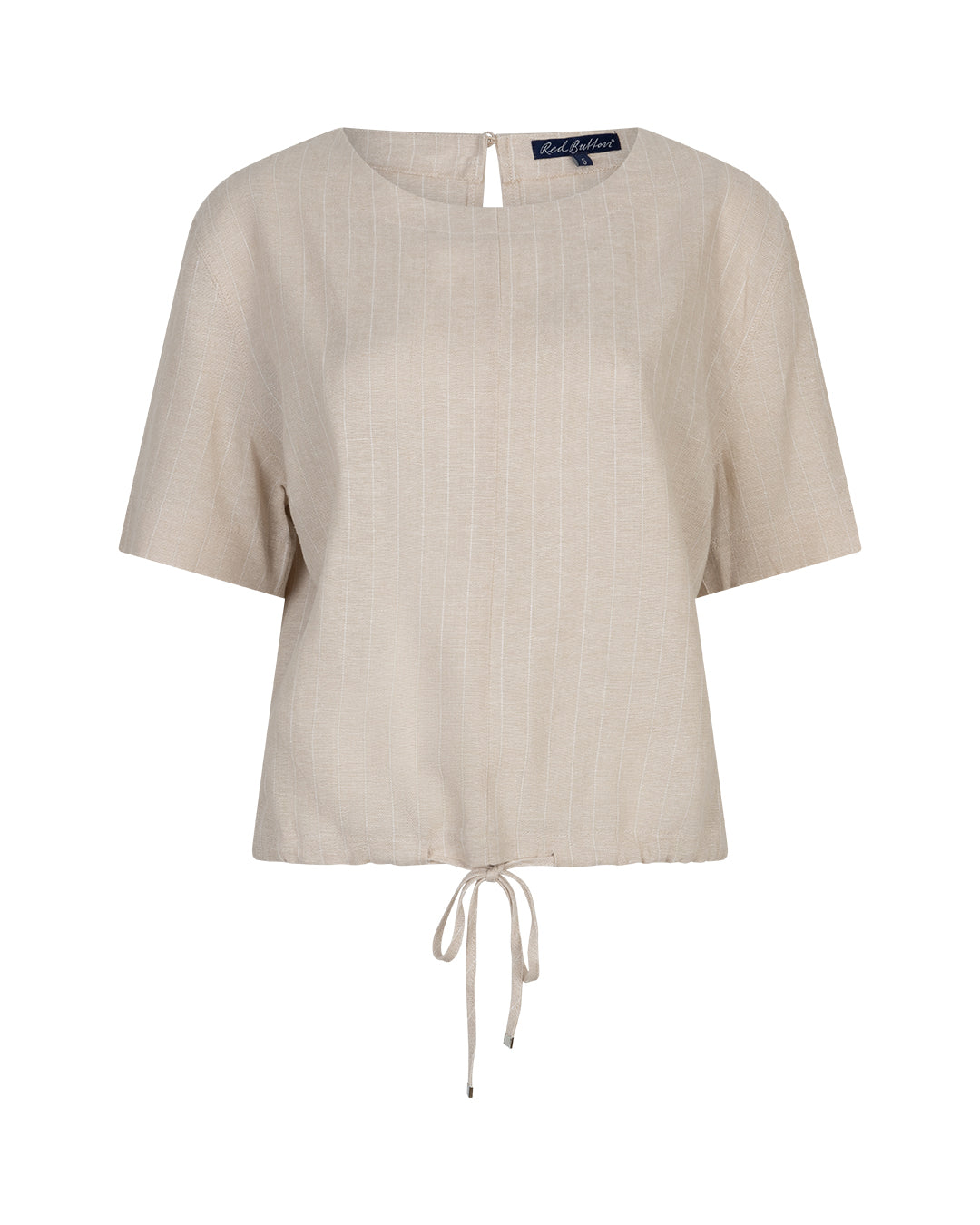 Red-Button-Skyler- Linen- Viscose -Pinstripe -Top -Pebble-SRB4863_pebble_front