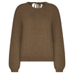 Red Button - Women's Sweater with Knot SRB4740 Mid Brown