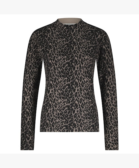 Red Button Sweet Animal Print Sweater SRB4746 Black