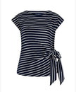Red-Button-Women_s-Terry-Stripe-Tee-With-Knot-in--Navy-SRB4759-1