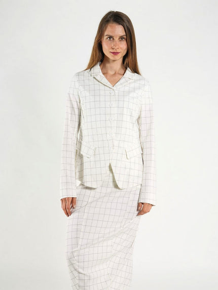 Rundholz -Black -Label -Women's- High -Stretch -Jacket- Off- White -Check - 1263441107-2