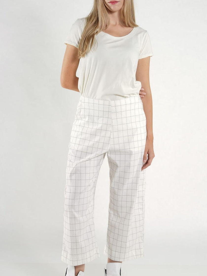 Rundholz -Black -Label -Women's -Stretch- Trousers -Off-White -Check - 1263440103-1
