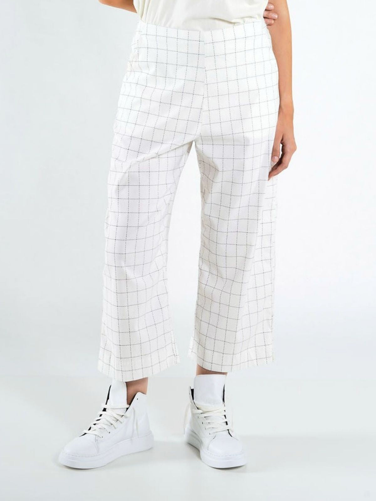 Rundholz -Black -Label -Women's -Stretch- Trousers -Off-White -Check - 1263440103-1