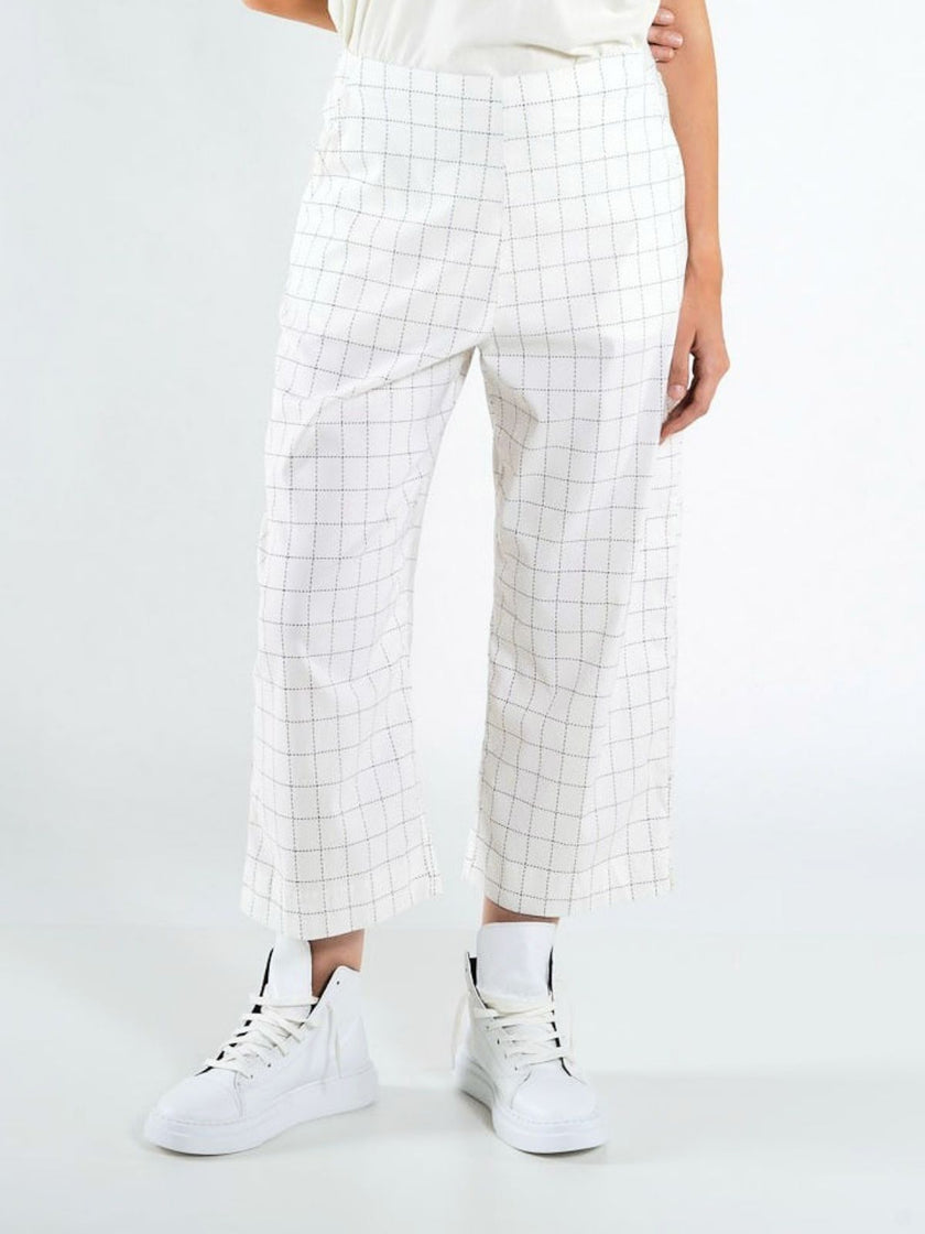 Rundholz -Black -Label -Women's -Stretch- Trousers -Off-White -Check - 1263440103-1