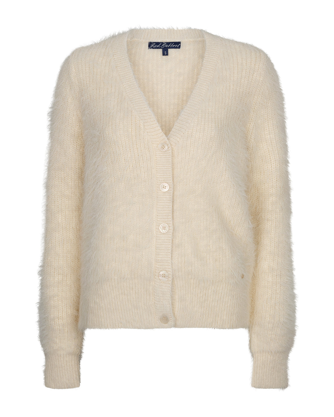 Red Button - Women's Cardigan Fuzzy SRB5115 Cream at Kings Road Fashions, Leighton Buzzard, UK