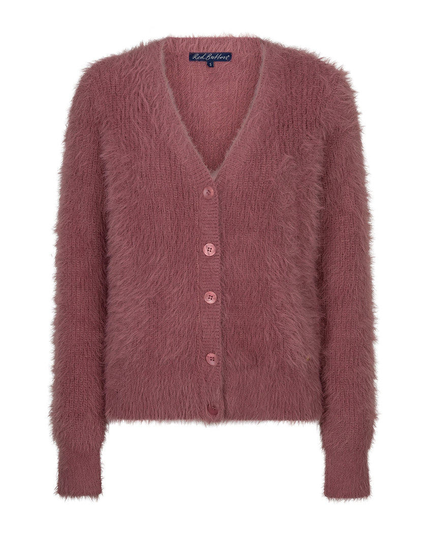 Red Button - Women's Cardigan Fuzzy SRB5115 Dusk Mauve at Kings Road Fashions, Leighton Buzzard, UK