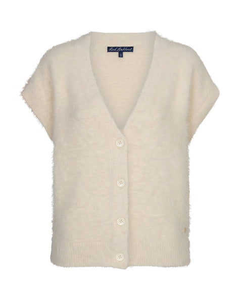 Red Button - Women's Sleeveless Cardigan Fuzzy SRB5116 Cream at Kings Road Fashions, Leighton Buzzard, UK