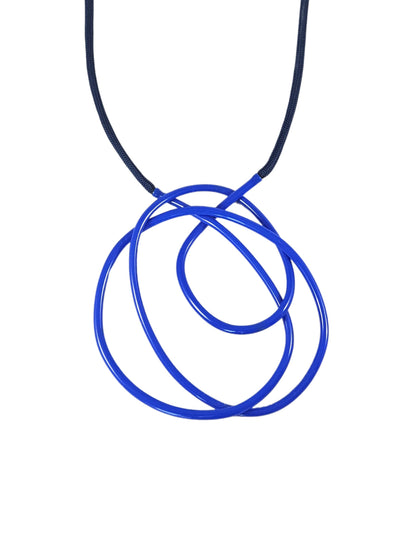 Samuel- Coraux -Small -Medallion- Necklace- Royal- Gloss-and -Black-Kings-Road-Fashions